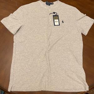 Polo shirt . Gray w/ blue horse mens size medium